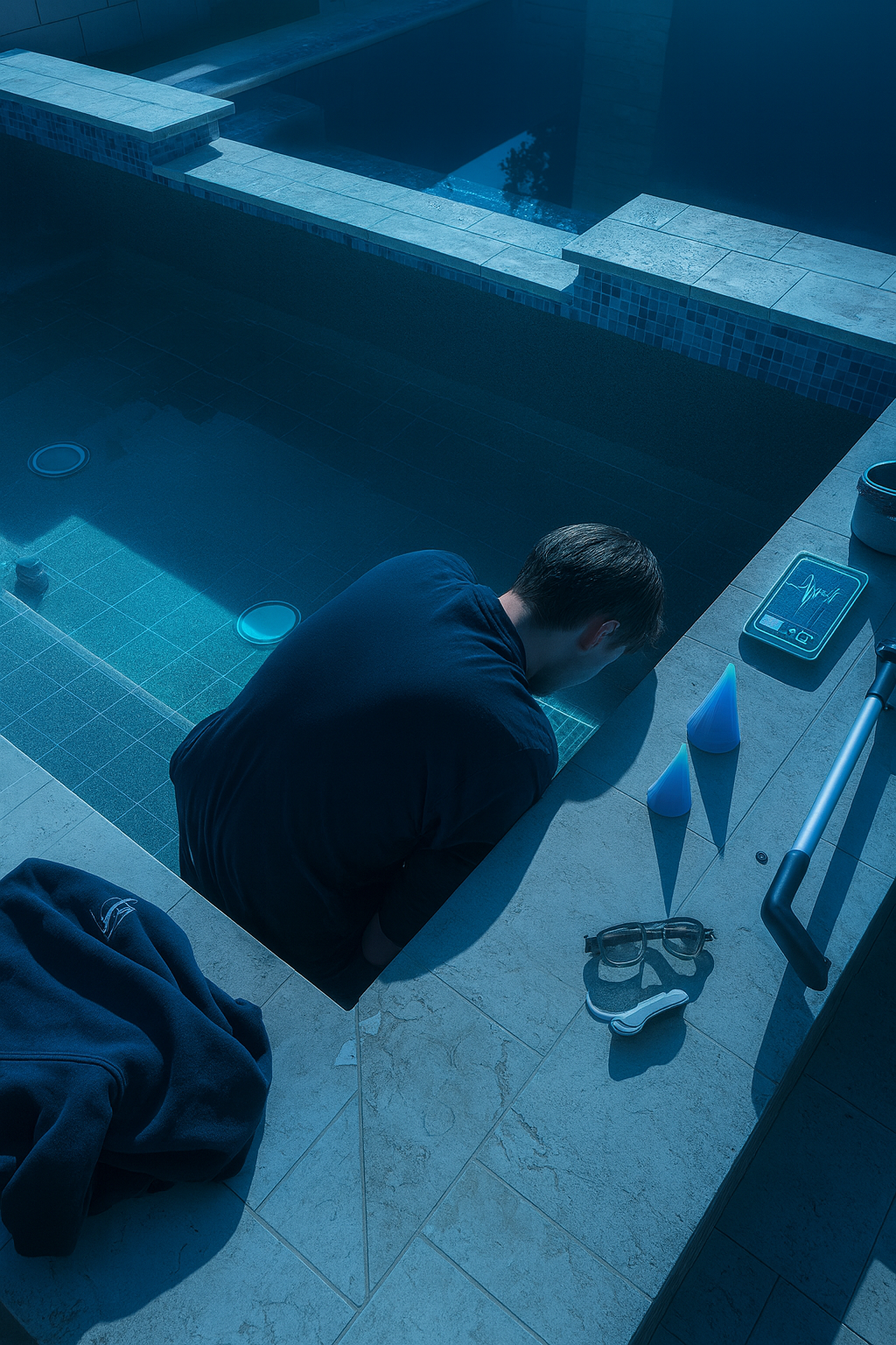 High sensitivity acoustic leak detection equipment for pool plumbing