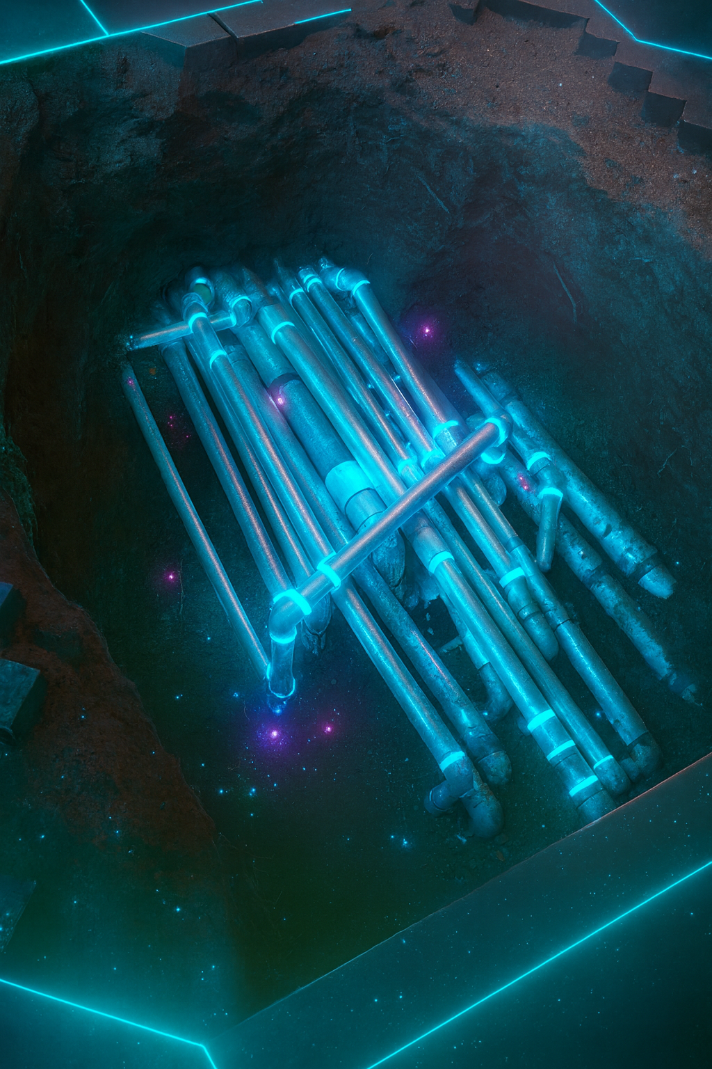 Pool equipment pad plumbing inspected during leak detection in Mesa AZ