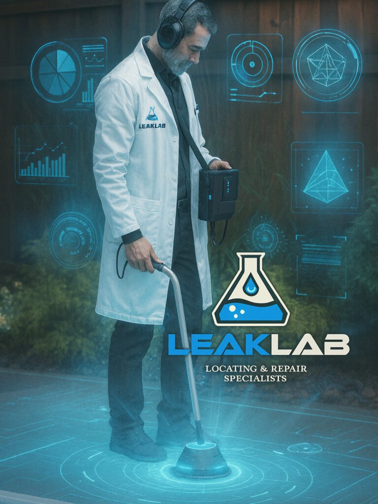 Acoustic sonar equipment used for underground pool leak detection in Mesa Arizona