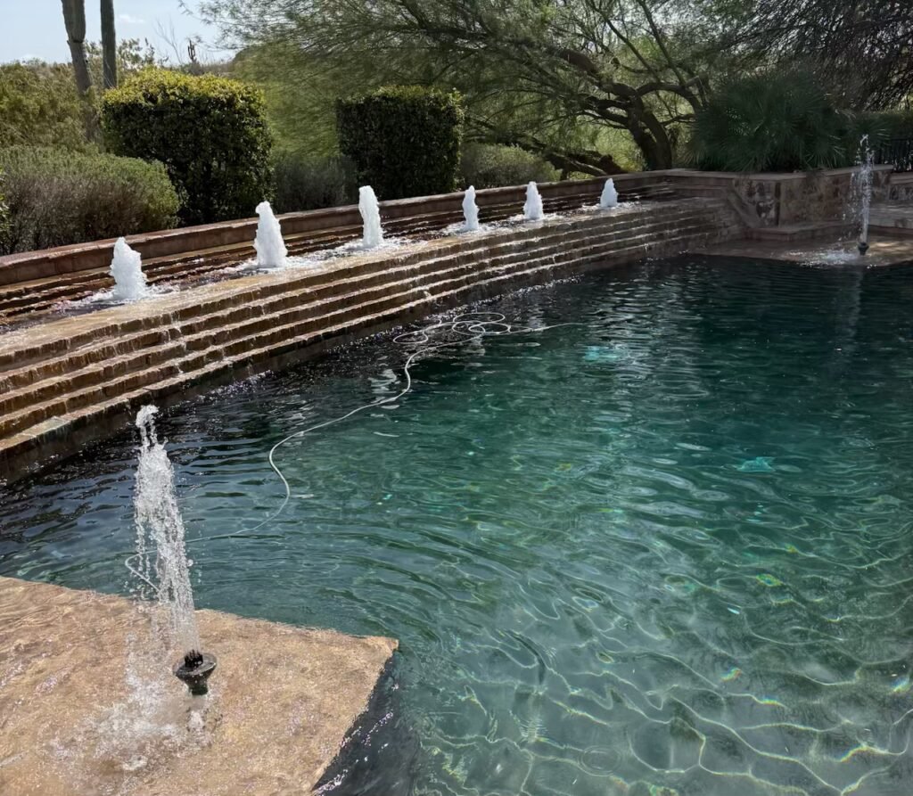 Backyard water feature leak detection using acoustic technology