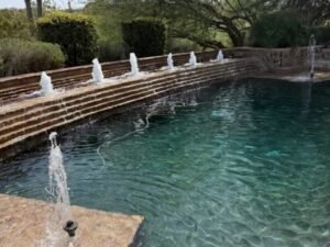 Backyard water feature leak detection using acoustic technology