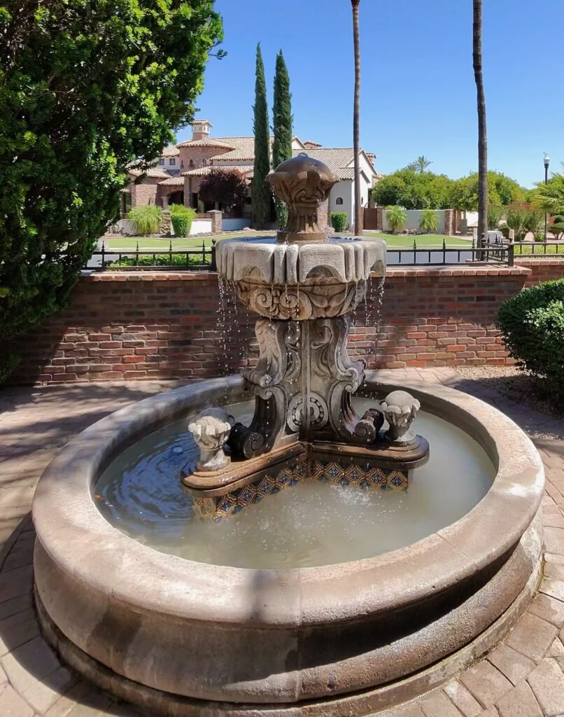 Architectural fountain plumbing inspected for water loss