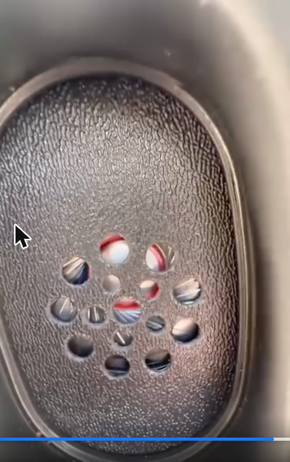 Close-up of the escape point located by sonar during pool leak detection in Chandler